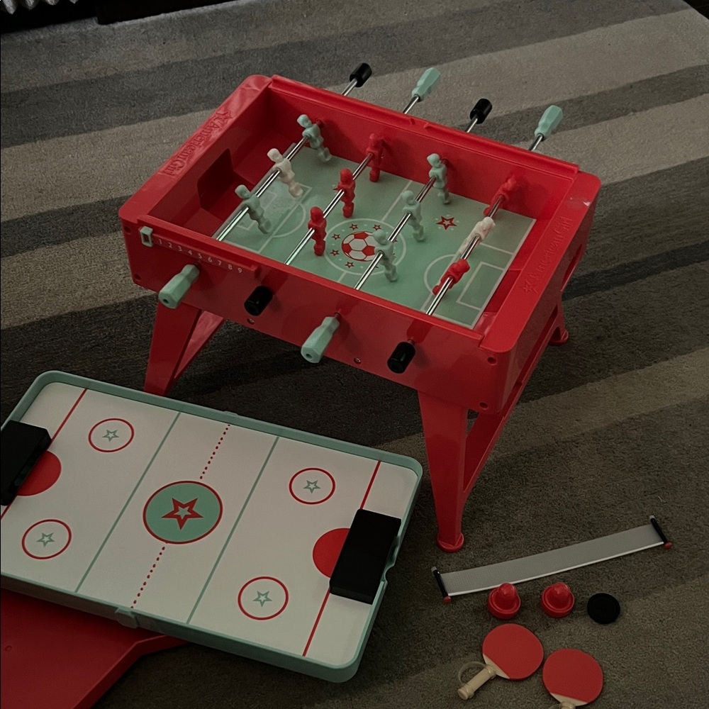 American Girl Red and Green Tabletop Game Set